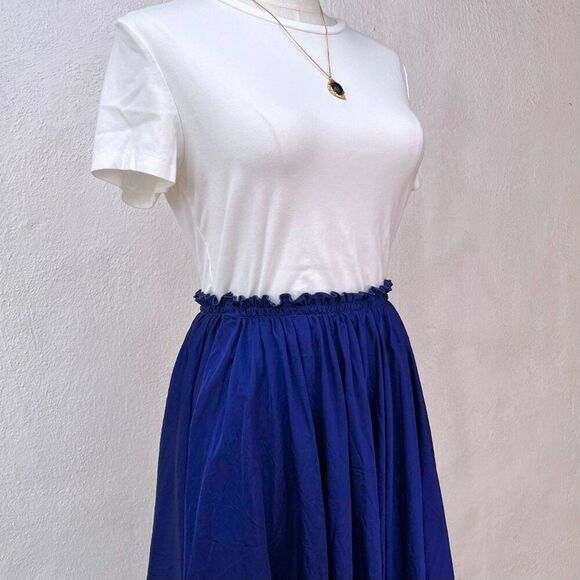 NWT BOURIE Runway Cobalt Blue Plisse Midi Skirt With Pockets US Sz M / Korean L - Picture 11 of 14